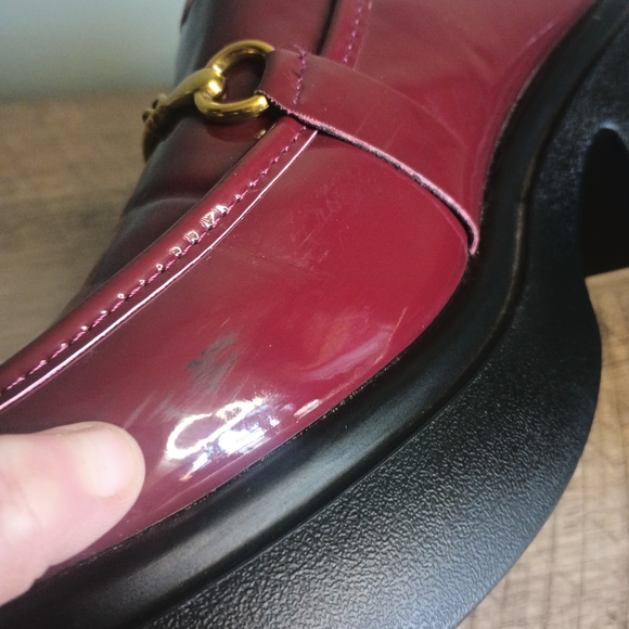 Cider Dark Academia Platform Loafers Clogs 10  Patent Burgundy Punk Cybergoth - Picture 6 of 11